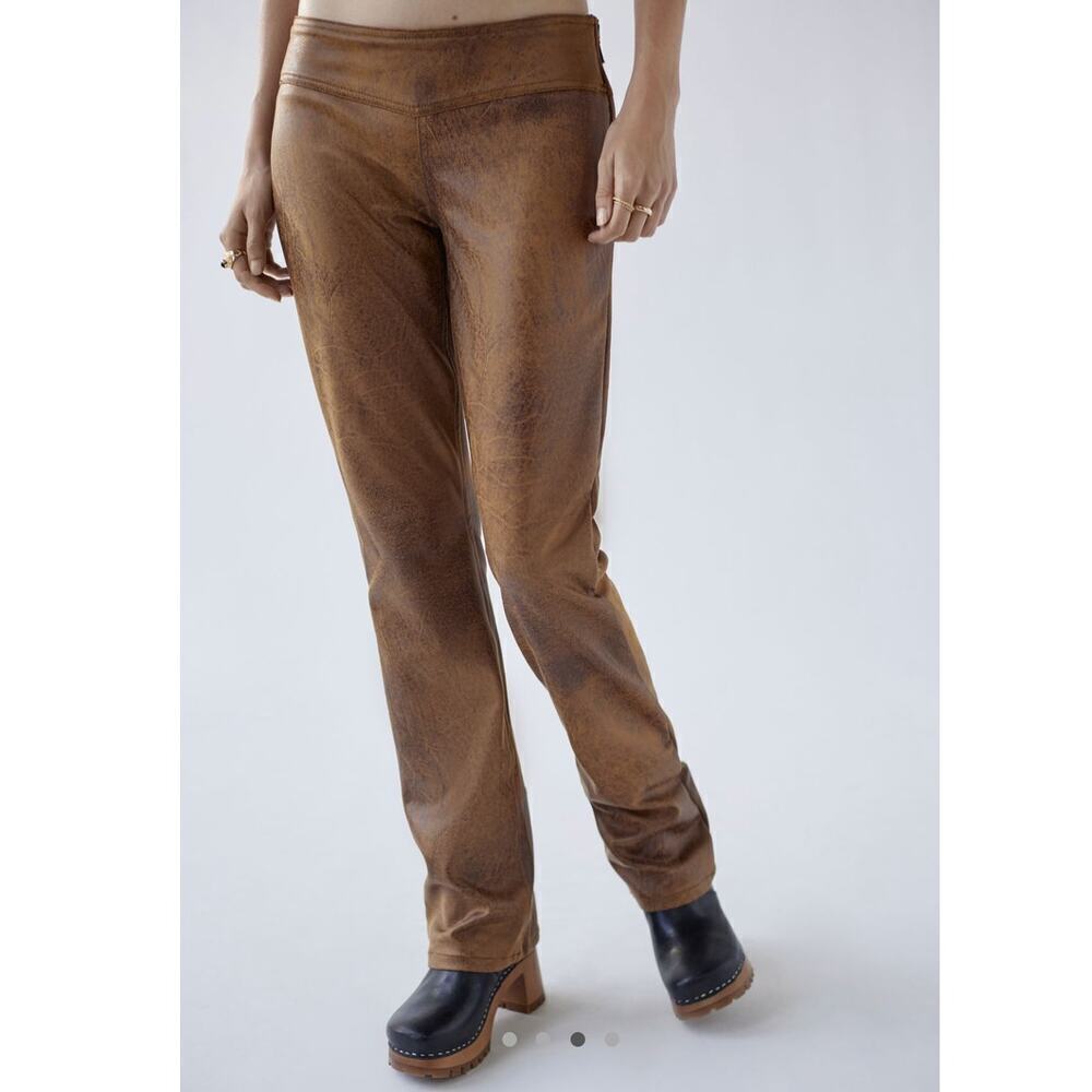 Western Faux Suede Micro Bootcut Pant Brown Multi Women’s Size 2  Ouifftters